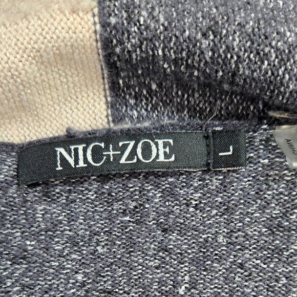 Nic+Zoe Overlands Mixed Knit Multicolor Textured Open Front Cardigan Art to Wear - Picture 8 of 10